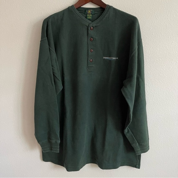 Club Room Other - Club Room Men’s Crewneck Henley Sweater 100% Cotton Size Large Forest Green